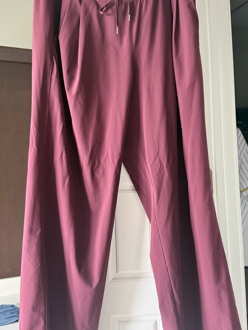 CALIA by Carrie Underwood Drawstring Wide-Leg Pants - Deep Berry
